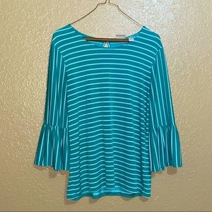 Chicos Blue Striped Blouse